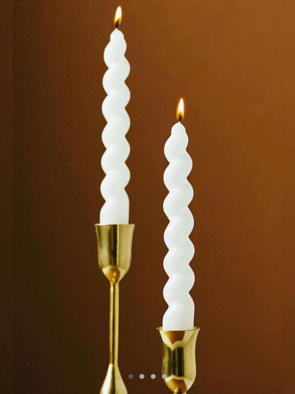 Anthropologie White Spiral Taper Candles